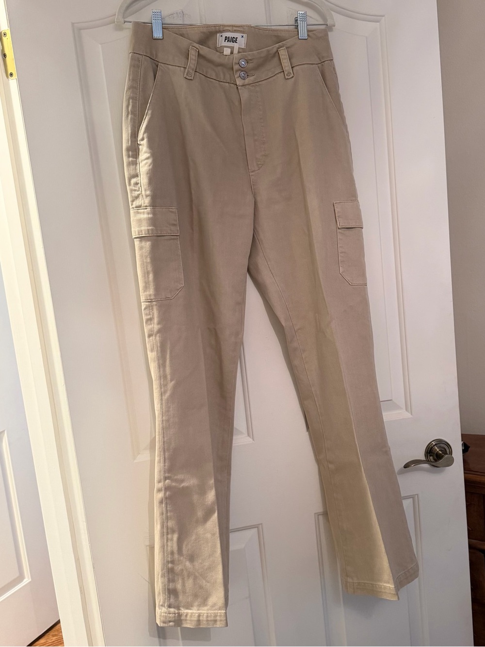 PAIGE Utility Cargo Pants Beige High Rise Size 30